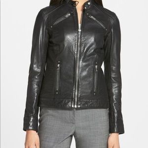 Lamarque Leighton leather Jkt, Black size Medium
